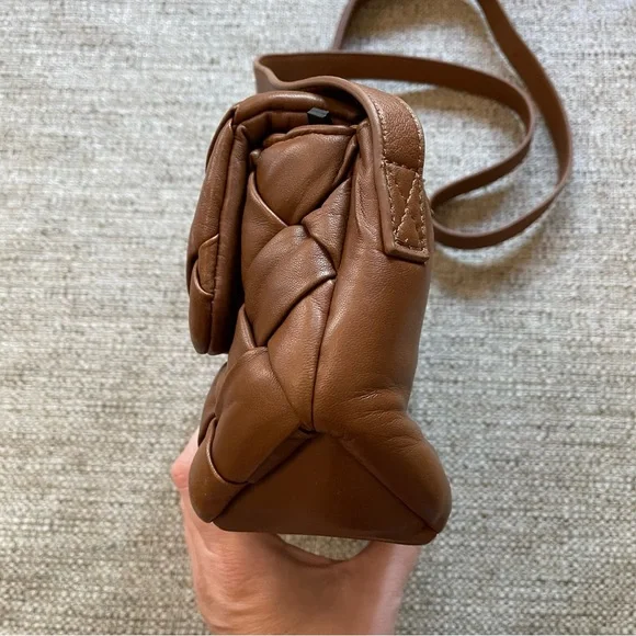 DUNE LONDON Woven Brown Leather Crossbody Bag - Picture 5 of 14